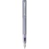 Parker Penna stilografica Vector XL | Laccatura argento-blu metallizzato su ottone | Pennino sottile con ricarica di inchiostro blu | Confezione regalo