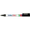 Artline EK700 sottile, 0.7 mm, corpo con clip da tasca e ricaricabile-pennarello indelebile, colore: alluminio/nero