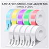EEBBL Nastro per etichette D30, 12 x 40 mm, D30, compatibile con stampante portatile D30, carta da stampa adattata per ufficio, 1650 etichette/10 rotolo, 5 rotoli trasparente, 5 rotoli bianco