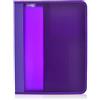 office box Cartella Zipper con 4 anelli + tasche - REF. 574-M - Formato A4+ e chiusura a cerniera (viola)