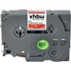 vhbw Cassetta nastro sostituisce Brother TZE-411, TZ-411 per etichettatrice 8m x 6 mm nero su rosso