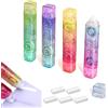 NJJHJH 4 Pezzi Bianchetto a Nastro 2 in 1 Doppia Testa Correttore Nastro 4m*5mm+Nastro Adesivo 5mm*3m Colla a Nastro con 5 Gomme per Bambini Studenti Ufficio Scuola Casa (Colore Sfumato)