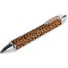 Plumon Penna a sfera retrattile con stampa leopardata, punta fine da 0,5 mm, fusto rotondo flessibile, per uomini e donne