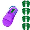 Haberdashery Online - 8 Paia di Etichette Adesive Personalizzate per Scarpe, Forma Piede 21x37,5 mm, Ideali per Identificare Oggetti, Resistenza e Durata, Verde