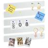 QUARKZMAN 5pz Barra Striscia Lavagna in Feltro 33cm x 5cm Bianco | con 35 Puntine, Strisce per Bacheca in Sughero, Autoadesive, per Incollare Appunti Foto