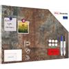 ALLboards Lavagna magnetica in acciaio RUGGINE 60x40 cm MetalBoards lastra con stampa adatta per tutti i tipi di calamite + set di accessori GRATIS