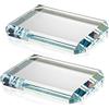 vskikris Set di 2 blocchi fermacarte rettangolari in vetro trasparente, mattonelle decorative per ufficio, artigianato, progetti, ornamenti (A)