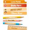 melu kids® Etichette Adesive Personalizzate per Scuola (75, Pesca) | Adesivi Personalizzabili per Penne, Matite e Cancelleria, Resistenti all'Acqua e Lavastoviglie, Etichette Adesive Scuola Nome