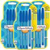 Cheeroo Papermate InkJoy - Penna a sfera ultra liscia, inchiostro blu, punta media 100, cappuccio da 1,0 mm, confezione multipla da 3 x 4 (totale 12), per ufficio, casa, scuola, penna con magnete