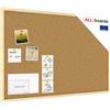 ALLboards Lavagna in Sughero con Cornice in Legno 90x60cm, Bacheca Sughero per Puntine Spille Memoboard