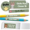 melu kids® Set di Etichette Adesive Personalizzate Scuola [60, Verde] - Etichette Adesive per Matite, Quaderni, Materiale Scolastico e Oggetti - Resistenti all'Acqua - Tre Dimensioni