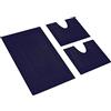 HomeLife - Set Tappeti Bagno 3 Pezzi Made in Italy, con: 1 Tappeto Bagno Assorbente (60X90) e 2 Tappetini Bagno (45X60). Tappeti Cotone Lavabili Lavatrice senza Antiscivolo, Tappeto Bagno Blu