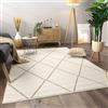 Paco Home Tappeto Salotto Moderno Soggiorno Pelo Corto Motivo Boho Motivo Scandinavo, Dimensione:160x220 cm, Colore:Beige 2