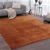 Paco Home Tappeto Salotto Pelo Corto Monocolore Design Moderno Morbido Arancia, Dimensione:Ø 120 cm tondo