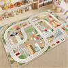 DLAYLQZG Tappeto Pista con Base in Gomma Antiscivolo Gioco Educativo Ragazzi Ragazze Tappeto da Gioco per Camera dei Bambini, Stanza dei Giochi e Camera da Letto (White,120x200cm)