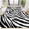 PAJEON Tappeto Salotto Moderno a Motivo A Pelle Di Zebra In Bianco E Nero, 140 x 200 cm Tappeti Antiscivolo, Tappetone Antimacchia - per Decor del Pavimento del Soggiorno
