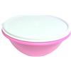 Tupperware Ciotola per insalata con coperchio, 1,9 litri, colore: rosa e bianco