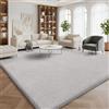 Homaxy Tappeto moderno per soggiorno, 160 x 220 cm, rotondo, morbido, lavabile, con fondo antiscivolo, a pelo corto, extra grande, per corridoio, cameretta dei bambini, camera da letto, grigio