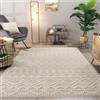 TT Home Tappeto Camera Da Letto Soggiorno Pelo Corto Boho Scandi, Colore:Beige Crema, Dimensione:120x160 cm