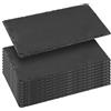 KEILEOHO 10 Piatti da Portata in Ardesia Naturale, 25 x 12 cm, Nero, Resistente al Calore, per Buffet, Sushi, Antipasti e Decorazioni
