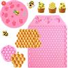 MEZHEN SUNSK Ape Stampi in Silicone Stampi per Cioccolato a Nido d'Ape Insetto Stampi per Animali Fondente Ape Candy Api Stampi per Baby Shower Festa di Compleanno 3 Pezzi