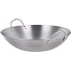 BERTY·PUYI Cucina in acciaio inox Wok antiaderente Pentole grandi per ispessimento Padella wok professionale grande con doppio manico per mense, commerciale-30cm