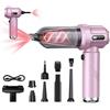 YancioGZ Mini aspirapolvere senza fili Aspirapolvere pieghevole ad alte prestazioni Aspirapolvere portatile 2 in 1 per auto e casa (Rosa - Display digitale)