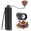 Gugxiom Macinacaffè manuale leggero, capacità 20 g, manuale con precisione in acciaio inox, macinacaffè italiano con manico in legno per moca, French Press, Drip con