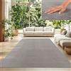 TT Home Tappeto Salotto Pelo Corto Monocolore Design Moderno Lavabile, Colore: Grigio, Dimensione:200 cm Quadrato