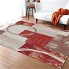 Generic Tappeto Corridoio Tappeto Antiscivolo Lavabile Lungo Tappeto 3D Doodle Cerchi Rossi E Marroni, Tappetino Per Il Pavimento Per Soggiorno/Cucina/Camera Da Letto/Corridoio - 160 X 230 Cm