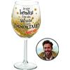 Bombo Bicchiere Personalizzato con Frase "Se ogni brindisi fosse alla salute ora sarei immortale" più Sottobicchiere con Foto - Regalo Spiritoso per Amanti dell'Aperitivo.