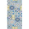 Pierre Tappeti Passatoia CETARA anti-macchia anti-scivolo lavabile in lavatrice cm.52x200 tappeto cucina bagno ingresso multiuso, disegno ceramica stile maiolica