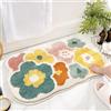 KRYCRHIA Tappeto da bagno a forma di fiore, morbido, accogliente, floreale, erba, muschio, funky shaggy, antiscivolo, soffice e assorbente, lavabile in lavatrice, zerbino per bagno, vasca e doccia, tappeto