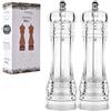 HUWEIJIA Set di macinapepe ricaricabile in acrilico trasparente trasparente da 20,3 cm, con macinino per pepe e grani regolabile, con rotore in ceramica, gadget da cucina (20,3 cm, confezione da 2 pezzi)