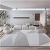 Pmnadfdag Tappeto Salotto 150 x 180 cm Pelo Corto Morbido Antiscivolo,per Soggiorno,Camera da Letto,Cucina,Ufficio Moderno Grigio di Giunture Geometriche