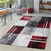TT Home Tappeto Moderno Per Soggiorno Milano Con Taglio Sagomato In Rosso Grigio Nero, Dimensione:80x150 cm