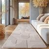SIMPEX, Tappeto Decorativo Boho Scandinavo Crema Monocromatico 80x150 cm, Morbido e Facile da Pulire, Lavabile, Effetto 3D, Tappeto per Soggiorno e Camera da Letto