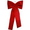 COSE DA CASA Fiocco grandein Tessuto rosso cm 112 per porta portoni entrata punta puntale per l'albero di natale ingressi ghirlanda fuoriporta lungo decorazione natalizia natale bar hotel