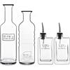 Luigi Bormioli - Optima Eco-consapevole Set da portata - Acqua, vino, olio e aceto, bottiglie di vetro riciclabili, set di 4, 2 x 750 ml, 2 x 250 ml
