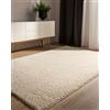 benuta Basic Tappeto salotto a pelo alto Sohari - Crema 80x150 cm - Minimalista - Morbido lavabile - Camera letto, corridoio, sala pranzo, soggiorno - Pavimento riscaldato