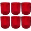 COSE DA CASA 6 Bicchieri in vetro natalizio rosso decorazione natale per una tavola di natale rigati elegante festosa addobbi di casa cl27 idea regalo