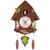 Zoegneer Orologio a cucù da parete con pendolo, orologio a cucù da parete, design a chalet in stile moderno, orologio decorativo da parete per soggiorno (marrone)