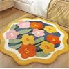 YongXinMY Tappetino da bagno rotondo con motivo floreale, in morbida microfibra, antiscivolo, lavabile, per bagno, camera da letto, soggiorno, tappeto spesso con accenti spessi (#11, 100 cm)