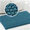 LINGKY Tappeto Bagno Ciniglia Tappetino da Bagno Alta densità e Assorbente In Microfibra Shaggy Tappeto da Bagno Antiscivolo ad Asciugatura Rapida Lavabile (Turchese,43 x 60 cm)