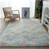 YUANWAN Tappeto a Pelo Lungo 80 x 150 cm con Fondo Antiscivolo Tappeto Lavabile per Soggiorno Tappeto per Il Soggiorno per Soggiorno, Corridoio, Camera da Letto, Multicolore