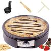 Duronic PM152 Crepiera elettrica 1500W, Piastra antiaderente grande rimovibile da 37 cm, Temperatura regolabil, Crepes maker, Spatola e stendi pastella, Per pancake, crepes, piadine, frittate