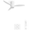 CREATE / WINDCALM LINE/Ventilatore da soffitto bianco con luce, controllo a parete e telecomando, linee verticali / 40W, Timer, Ø132 cm, 6 velocità, 3 temperature di luce, funzione estate-inverno