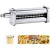 Tissting Macchina per Pasta, Accessorio Regolabile in Acciaio Inossidabile per Tagliatelle e Fettuccine, Rullo per Sfoglia Spaghetti Compatibile con Tutte le Macchine Casalinghe