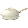 COOKUT La Favolosa Padella Casseruola Tegame 2 Manici 8 in 1 28cm Metallo Meringa