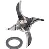 vhbw gruppo lame compatibile con Vorwerk Bimby TM21 robot da cucina - Con 4 lame (acciaio inox), incl. guarnizione ad anello